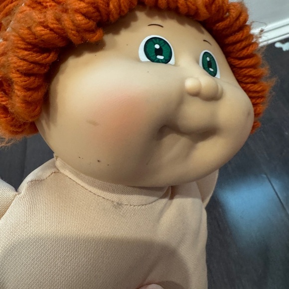 VINTAGE 1982 Cabbage Patch Kids Single Dimple Girl Doll- Orange Hair Green Eyes - Picture 3 of 10